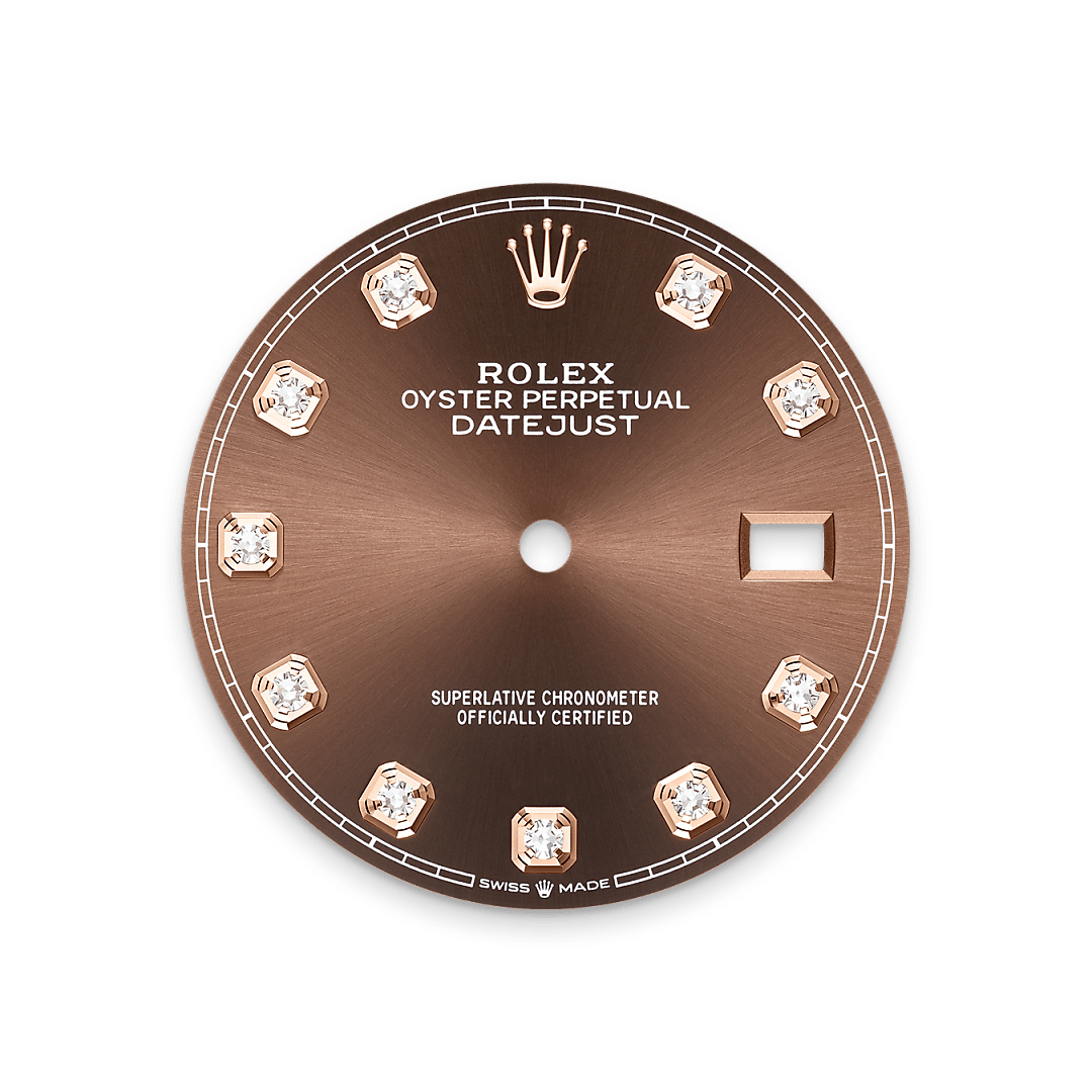 Schokoladen­­farbenes Zifferblatt