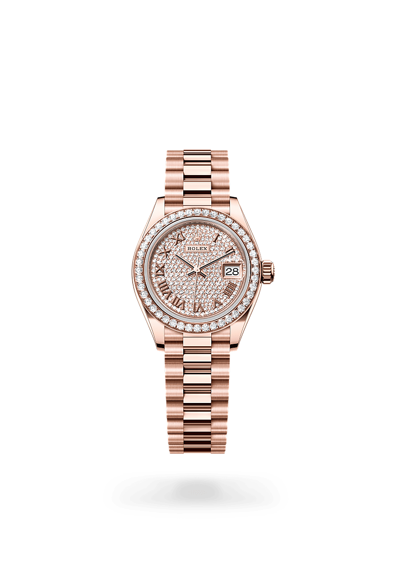 Rolex Lady-Datejust M279135RBR-0021 Herrenuhr / Damenuhr - Oyster, 28 mm, Everose-Gold mit Diamanten 